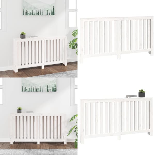 Radiatorskjuler 153x19x84 cm massivt fyrretræ hvid - Radiatorskjuler - Radiatorskjulere - Home & Living