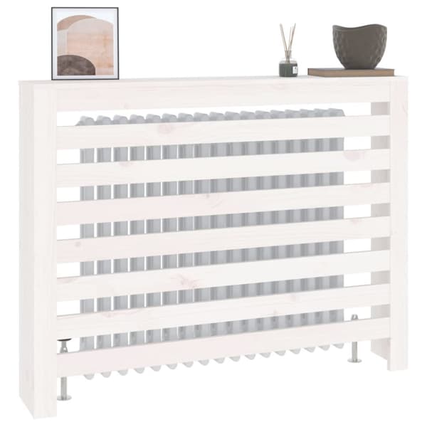 radiatorskjuler 108,5x19x84 cm massivt fyrretræ hvid