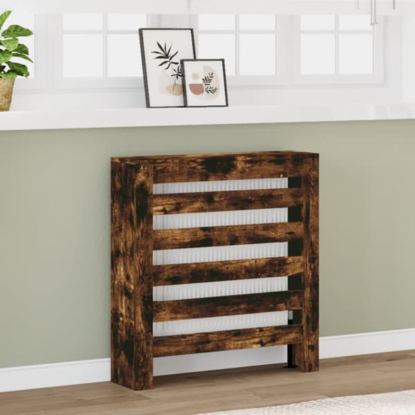 radiatorskjuler 78x20x82 cm konstrueret træ røget egetræsfarve