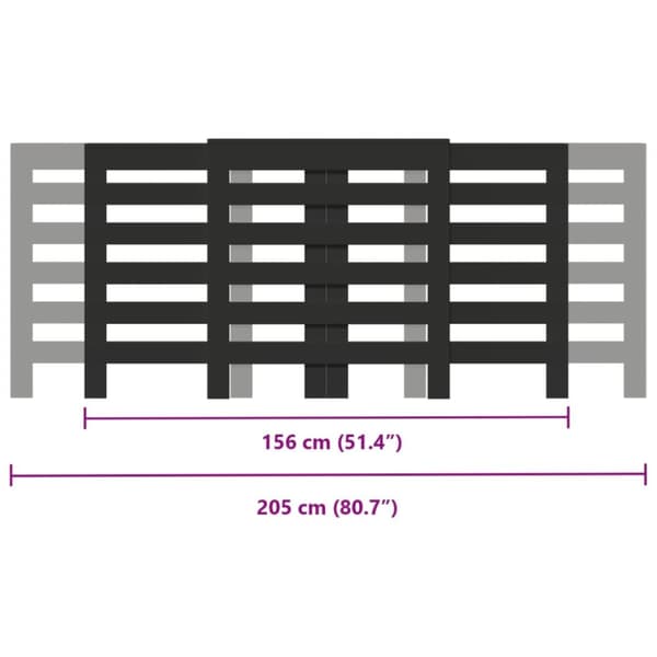 radiatorskjuler 205x21,5x83,5 cm konstrueret træ sort