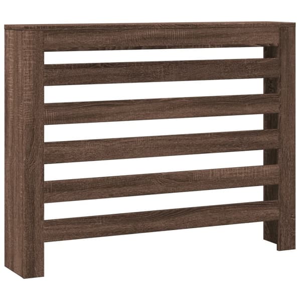 radiatorskjuler 104x20x82 cm konstrueret træ brun egetræ