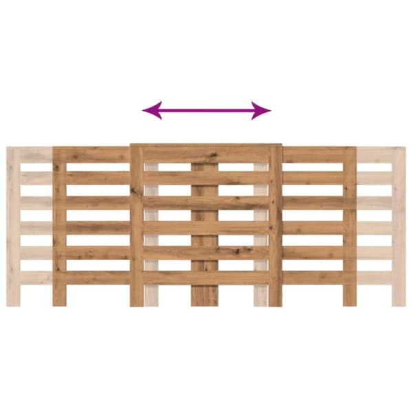 radiatorskjuler 205x21,5x83,5 cm konstrueret træ egetræsfarvet