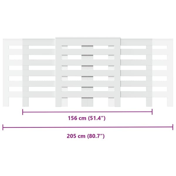 radiatorskjuler 205x21,5x83,5 cm konstrueret træ hvid