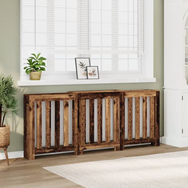 radiatorskjuler 205x21,5x83,5 cm konstrueret træ antikt træ