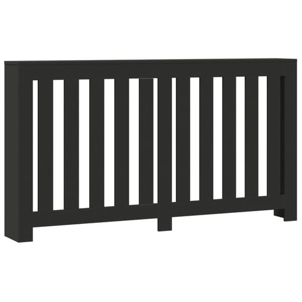 vidaXL Radiatordeksel svart 149x20x82 cm konstruert tre