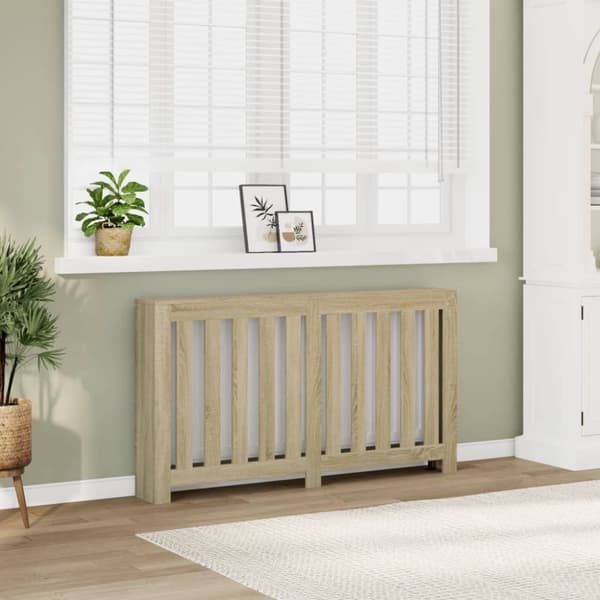 vidaXL radiatorskjuler 149x20x82 cm konstrueret træ sonoma-eg