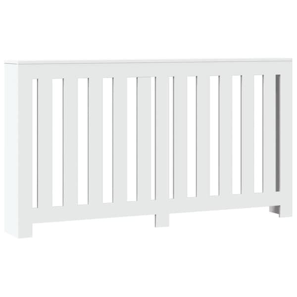 vidaXL Radiatordeksel hvit 149x20x82 cm konstruert tre