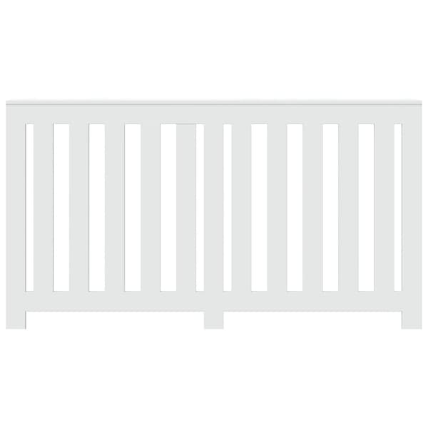 vidaXL Radiatordeksel hvit 149x20x82 cm konstruert tre