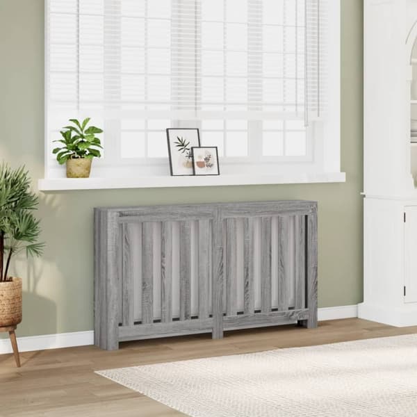 vidaXL radiatorskjuler 149x20x82 cm konstrueret træ grå sonoma-eg