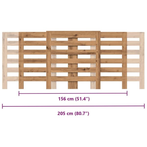 vidaXL radiatorskjuler 205x21,5x83,5 cm konstrueret træ egetræsfarvet