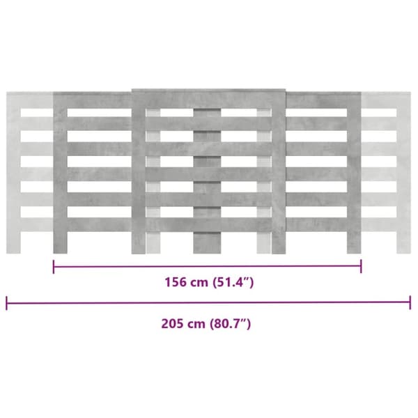 vidaXL radiatorskjuler 205x21,5x83,5 cm konstrueret træ betongrå