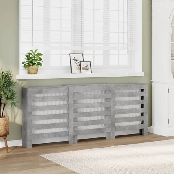 vidaXL radiatorskjuler 205x21,5x83,5 cm konstrueret træ betongrå