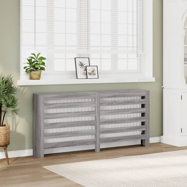 vidaXL radiatorskjuler 175x20x82 cm konstrueret træ grå sonoma-eg