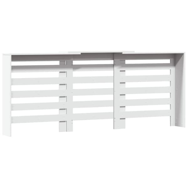 vidaXL Radiatordeksel hvit 205x21,5x83,5 cm konstruert tre