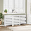Miniatyrbilde 2 av 11: vidaXL Radiatordeksel hvit 205x21,5x83,5 cm konstruert tre