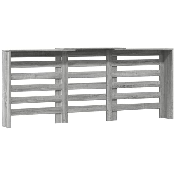 vidaXL Radiatordeksel grå sonoma 205x21,5x83,5 cm konstruert tre
