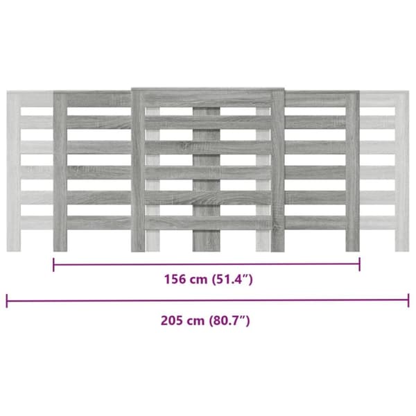 vidaXL Radiatordeksel grå sonoma 205x21,5x83,5 cm konstruert tre