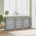 Miniatyrbilde 2 av 11: vidaXL Radiatordeksel grå sonoma 205x21,5x83,5 cm konstruert tre