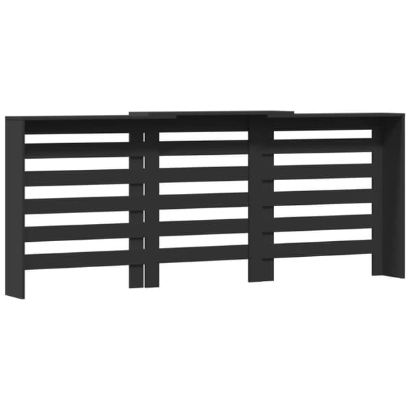 vidaXL Radiatordeksel svart 205x21,5x83,5 cm konstruert tre