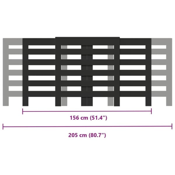vidaXL Radiatordeksel svart 205x21,5x83,5 cm konstruert tre