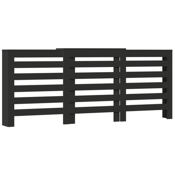 vidaXL Radiatordeksel svart 205x21,5x83,5 cm konstruert tre