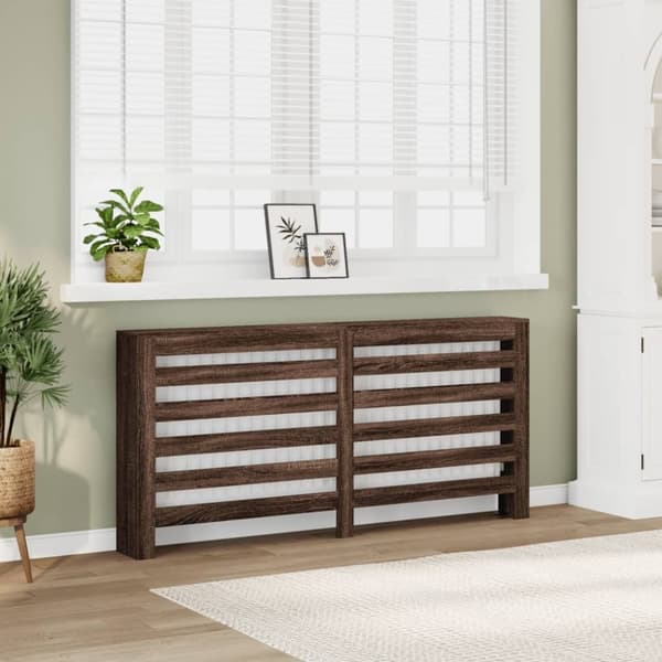 vidaXL Radiatordeksel brun eik 175x20x82 cm konstruert tre