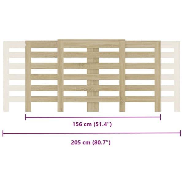 vidaXL Elementskydd sonoma-ek 205x21,5x83,5 cm konstruerat trä