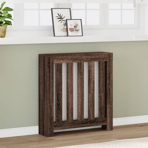 vidaXL Lämpöpatterin suoja savutammi 78x20x82 cm tekninen puu