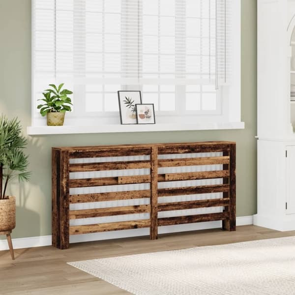 vidaXL Lämpöpatterin suoja vanha puu 175x20x82 cm tekninen puu