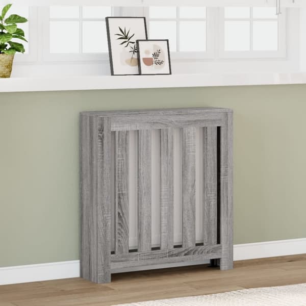 vidaXL radiatorskjuler 78x20x82 cm konstrueret træ grå sonoma-eg