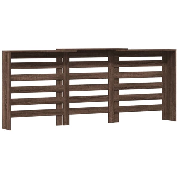vidaXL radiatorskjuler 78x20x82 cm konstrueret træ brun egetræ