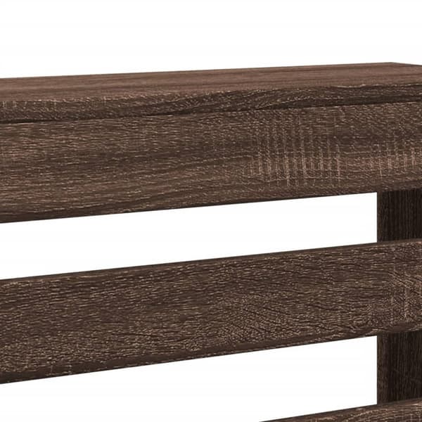 vidaXL radiatorskjuler 78x20x82 cm konstrueret træ brun egetræ