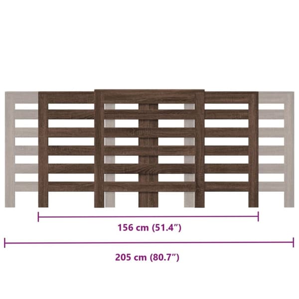 vidaXL radiatorskjuler 78x20x82 cm konstrueret træ brun egetræ