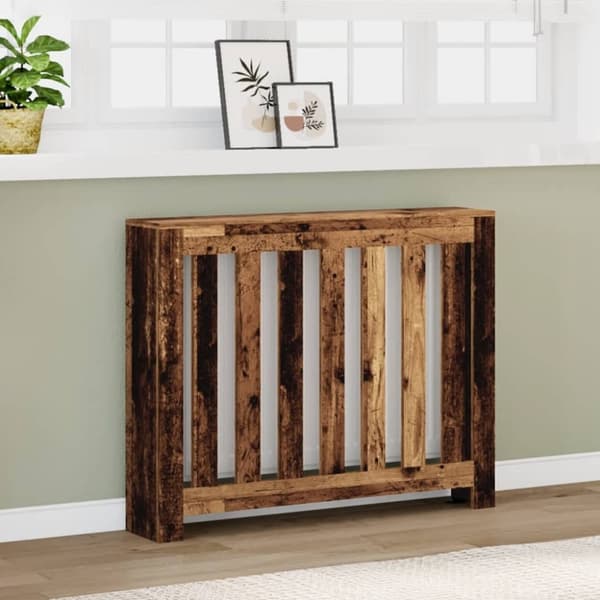 vidaXL Radiatordeksel gammelt tre 104x20x82 cm konstruert tre