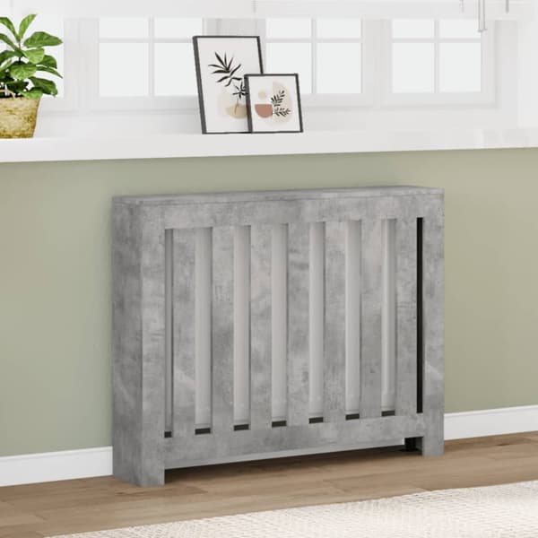 vidaXL Lämpöpatterin suoja betoninharmaa 104x20x82 cm tekninen puu