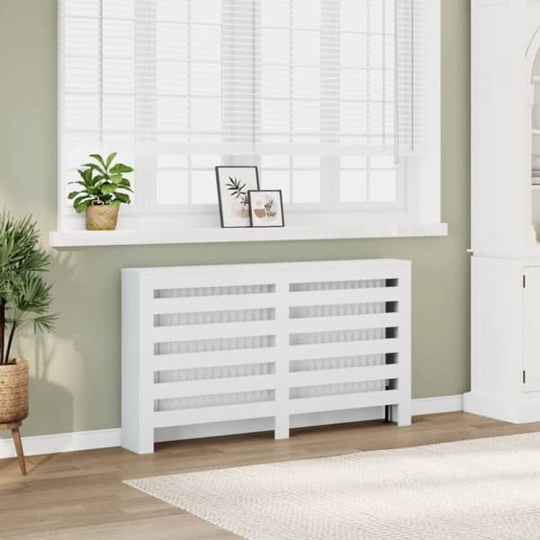 vidaXL radiatorskjuler 149x20x82 cm konstrueret træ hvid