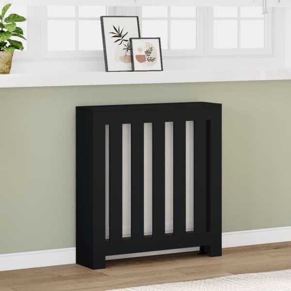 vidaXL radiatorskjuler 78x20x82 cm konstrueret træ sort