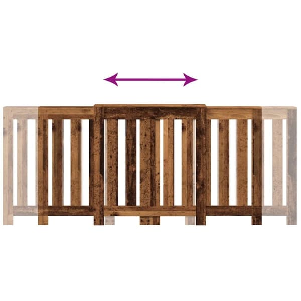vidaXL Lämpöpatterin suoja vanha puu 205x21,5x83,5 cm tekninen puu