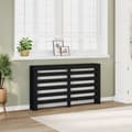 Miniatyrbilde 2 av 10: vidaXL Radiatordeksel svart 149x20x82 cm konstruert tre