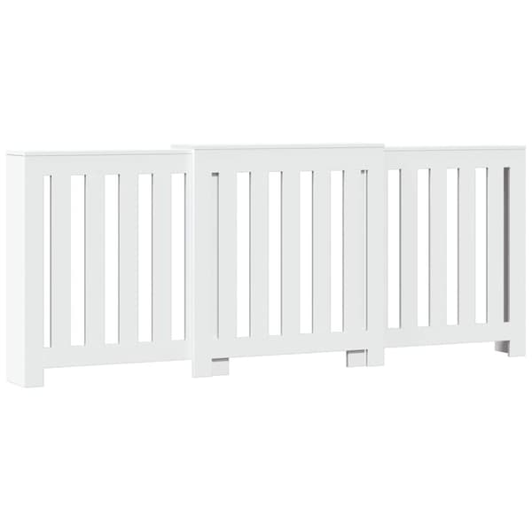 vidaXL Radiatordeksel hvit 205x21,5x83,5 cm konstruert tre