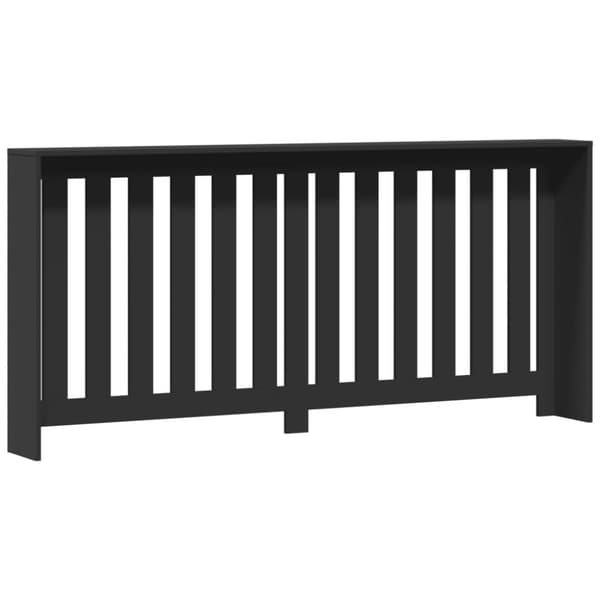 vidaXL Radiatordeksel svart 175x20x82 cm konstruert tre