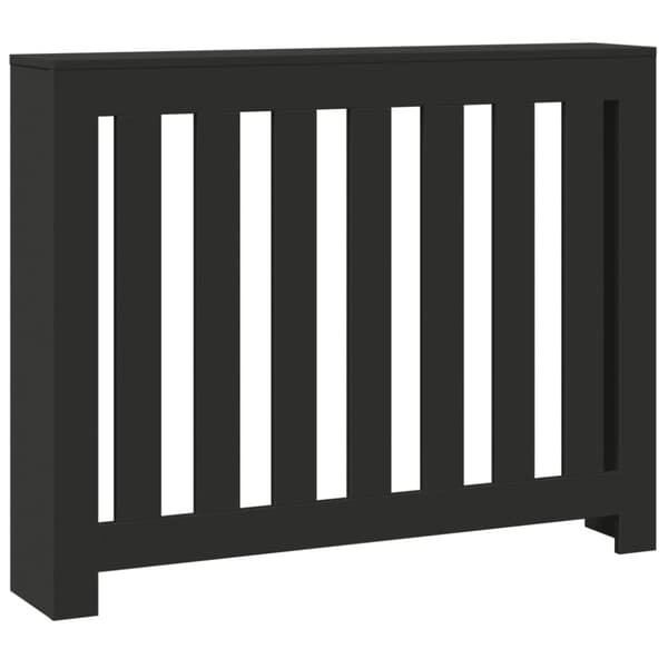vidaXL Radiatordeksel svart 104x20x82 cm konstruert tre