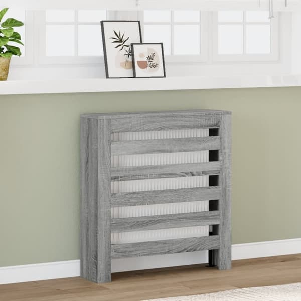 vidaXL Radiatordeksel grå sonoma 78x20x82 cm konstruert tre