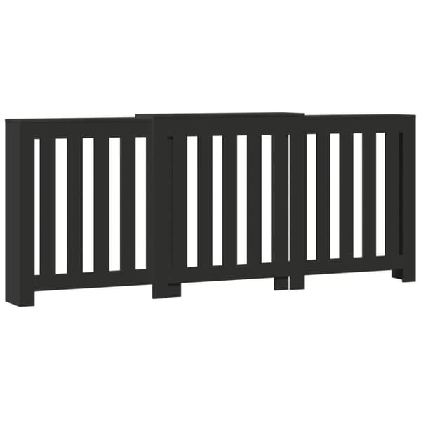 vidaXL Radiatordeksel svart 205x21,5x83,5 cm konstruert tre