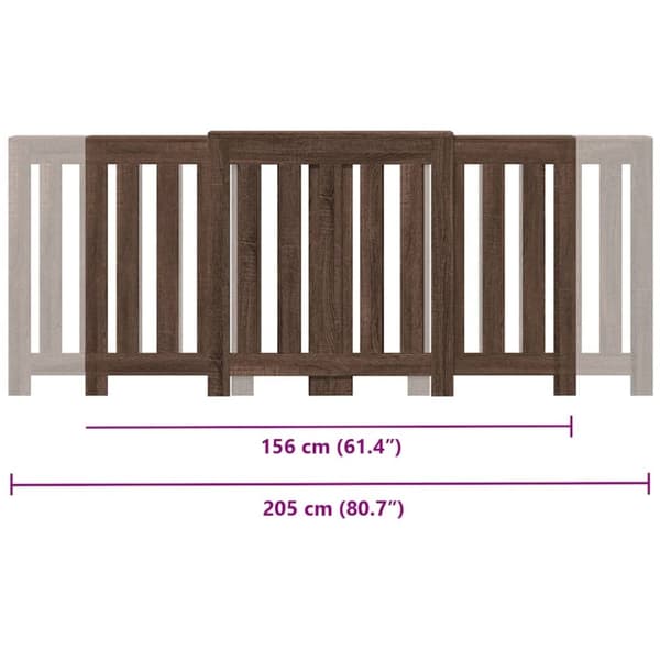 vidaXL Elementskydd brun ek 205x21,5x83,5 cm konstruerat trä