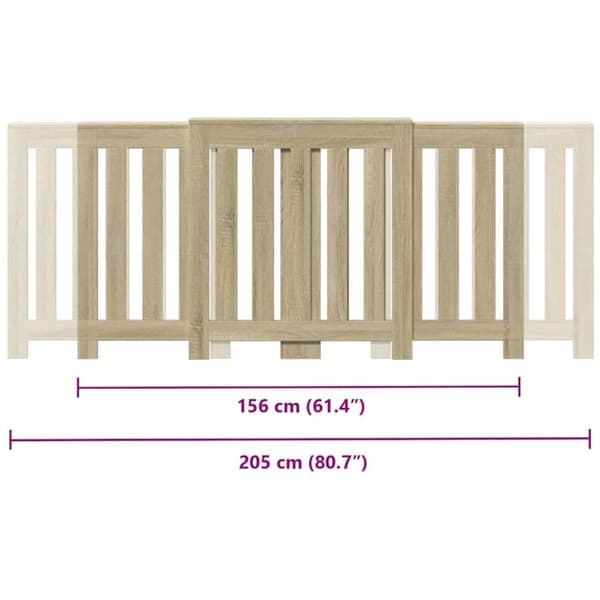 vidaXL Elementskydd sonoma-ek 205x21,5x83,5 cm konstruerat trä