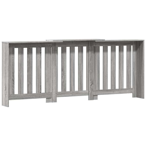 vidaXL Lämpöpatterin suoja harmaa Sonoma 205x21,5x83,5 cm tekninen puu