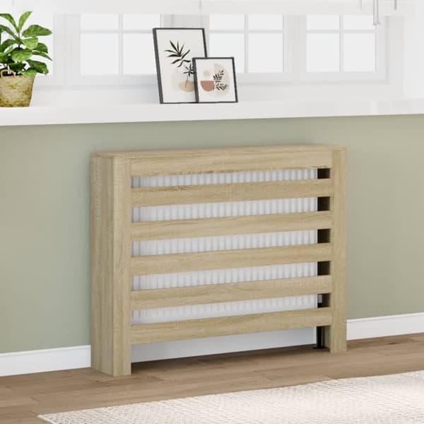 vidaXL radiatorskjuler 104x20x82 cm konstrueret træ sonoma-eg