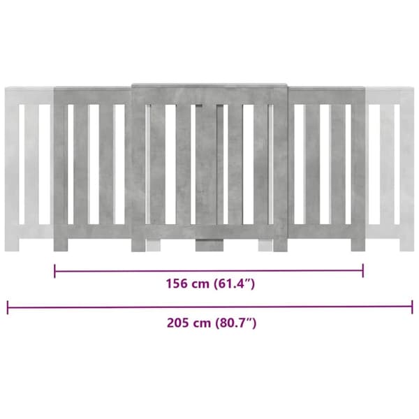 vidaXL radiatorskjuler 205x21,5x83,5 cm konstrueret træ betongrå