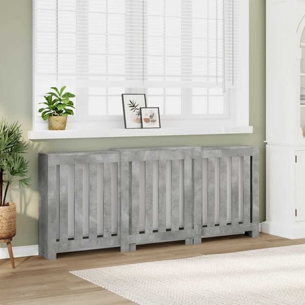vidaXL radiatorskjuler 205x21,5x83,5 cm konstrueret træ betongrå
